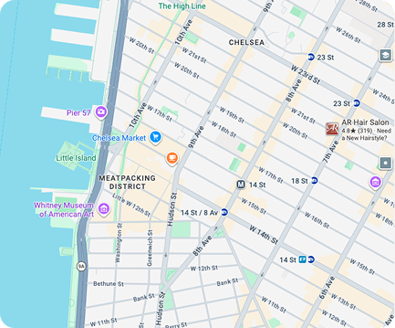 Image of google maps focusing on 14th street